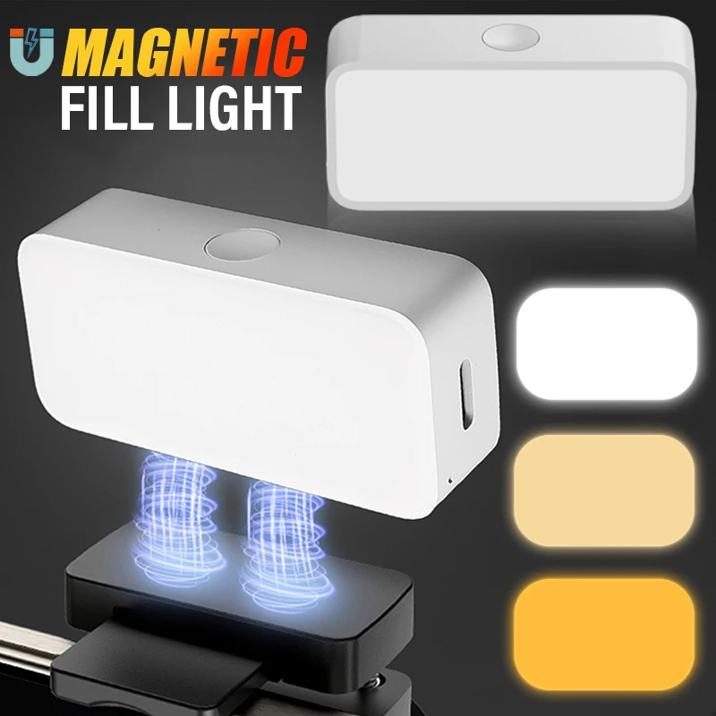 

Universal Magnetic Mini Vlog Fill Light Selfie Lights For iPhone iPad Samsung Tablet Laptop Macbook Magnet Selfie Lamp Flashes