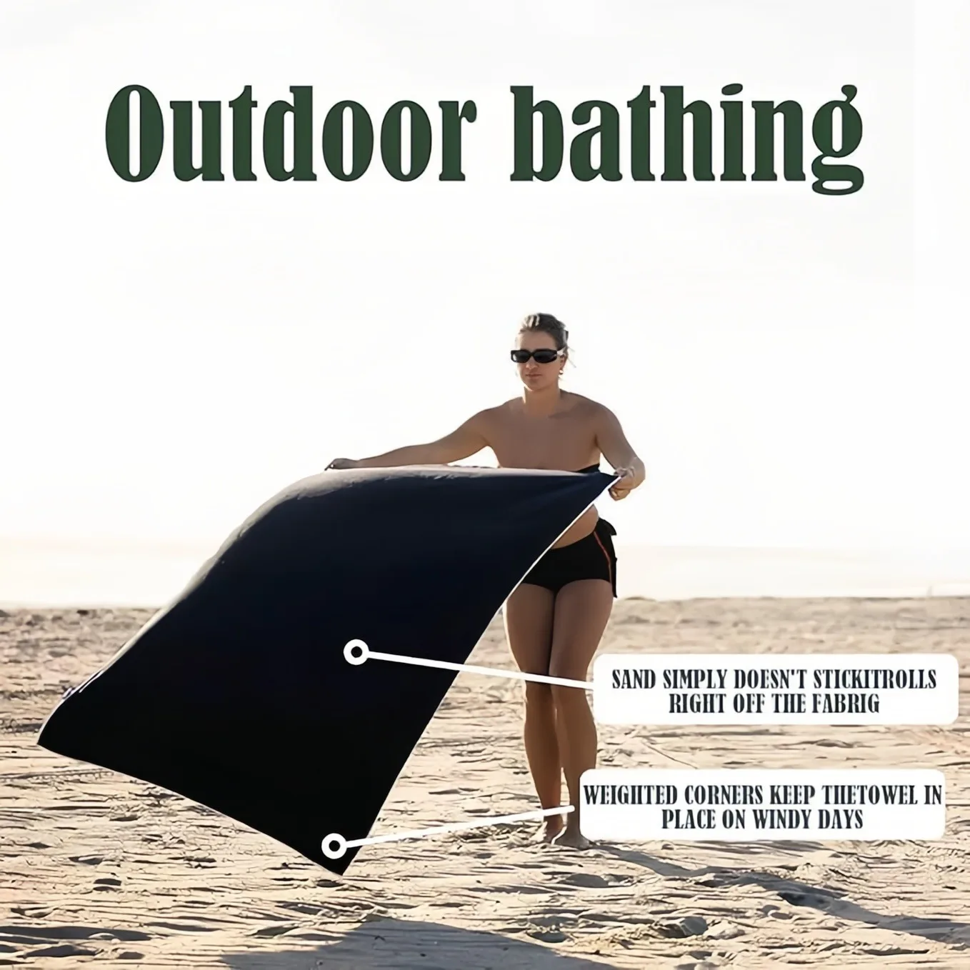 Outdoor Multifunctional Magnetic Bath Towel Coral Fleece Portable Magnet Towels Quick-drying Beach Towel Bathroom Accessories