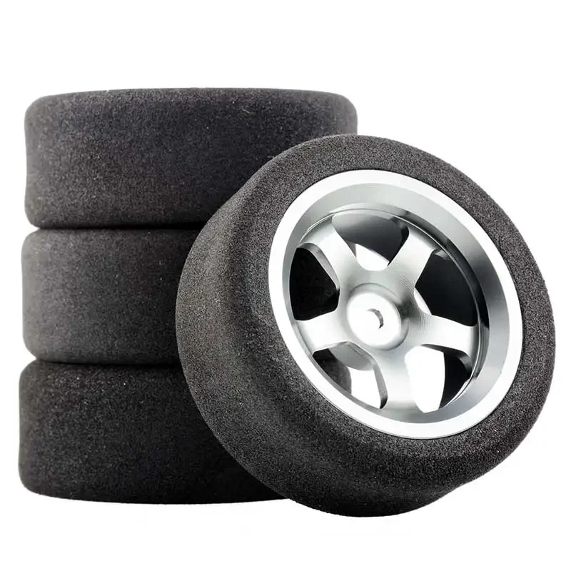 12mm Hex RC Racing Cars Accessories 4Pcs Set Racing Foam Tire Wheel Rim Set For HSP HPI 1/10 On-road RC Car