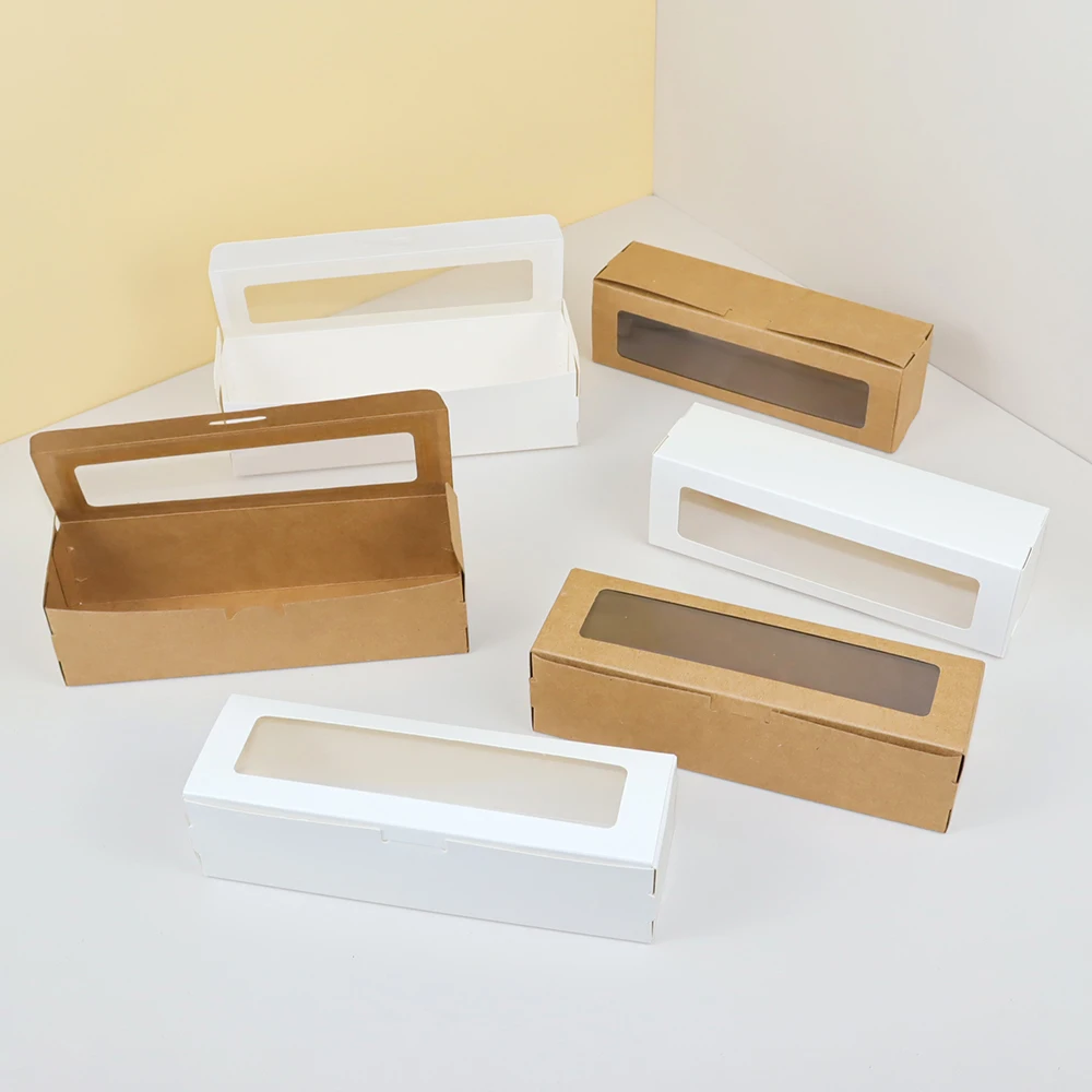 10/20pcs Kraft Paper Gift Boxes with Window