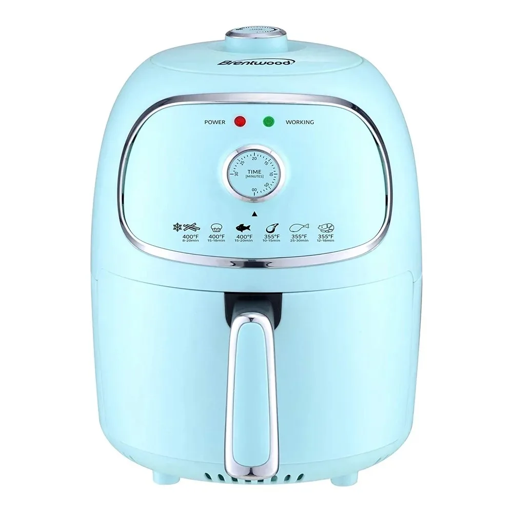 

2Qt Air Fryer w/Timer & Temperature Control Blue,Small Electric Air Fryer frys,quickly and evenly,hot-air circulation