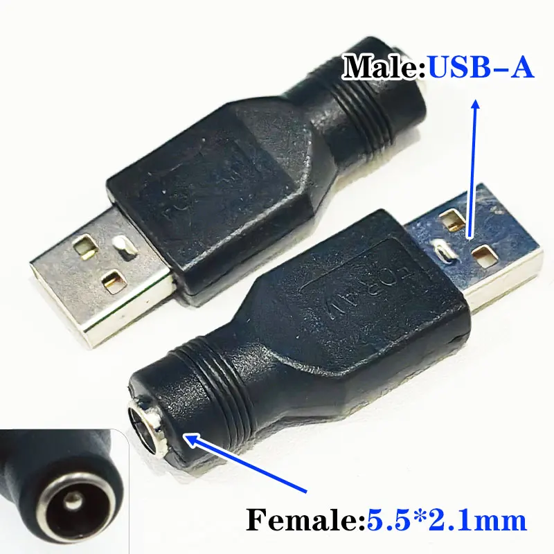 

USB Male Female To DC Male Female DC 5.5 * 2.1MM Power Converter 5V Plug Charging Adapter