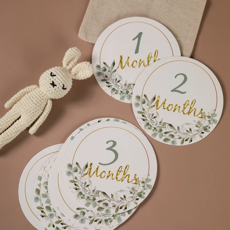 

1Set Newborn Milestone Card Paper Made Memorial Monthly Milestone Photo Card Commemorative Baby Birth Gift Baby Photography Prop