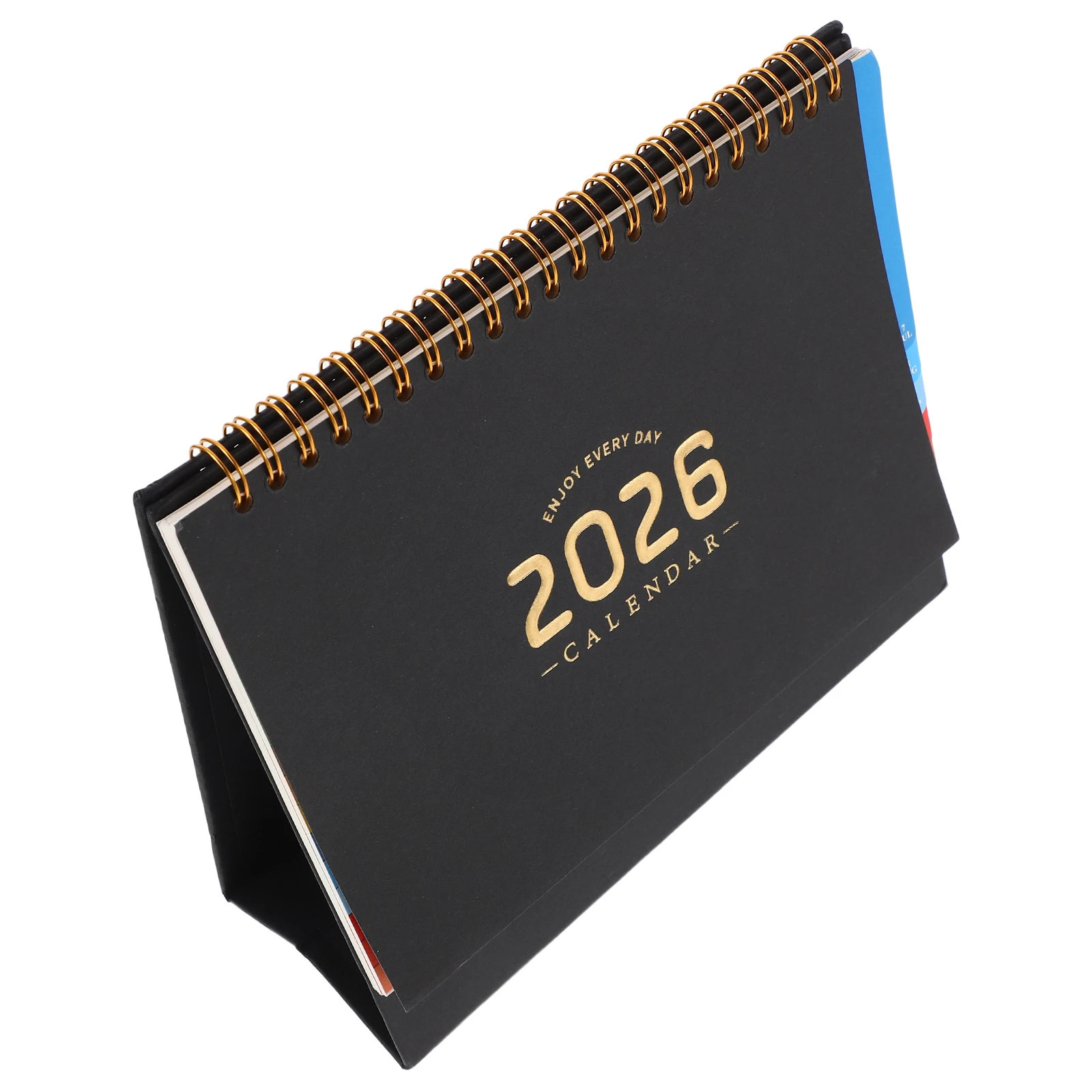 

Desktop Calendar 2026 Standing Flip Minimalist August 2025 To December 2026 Twin-Wire Binding Colorful Tabs Weekly Monthly