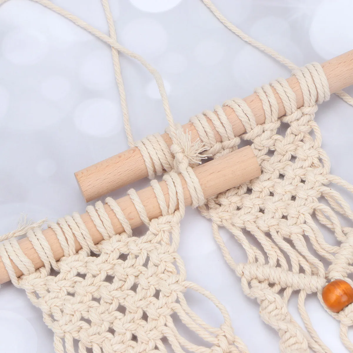 

2 шт. мини-подвесных сетчатых мешочков ручной вязки для небольших растений, горшечных растений, аэроплантов, для настольных и настенных полок, для использования в помещении и на улице