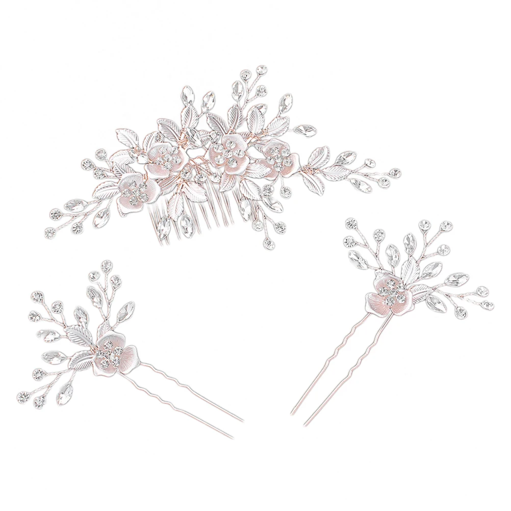 

3pcs Elegant Hair Wedding Accessories Bridal Soiree Headgear Durable Fashionable Leaves Bridal Headdress Design