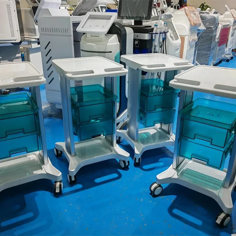 Wózek kosmetyczny na kółkach z szufladami, cichy, do salonu piękności, wózek na sprzęt estetyczny, stojak do kliniki spa.