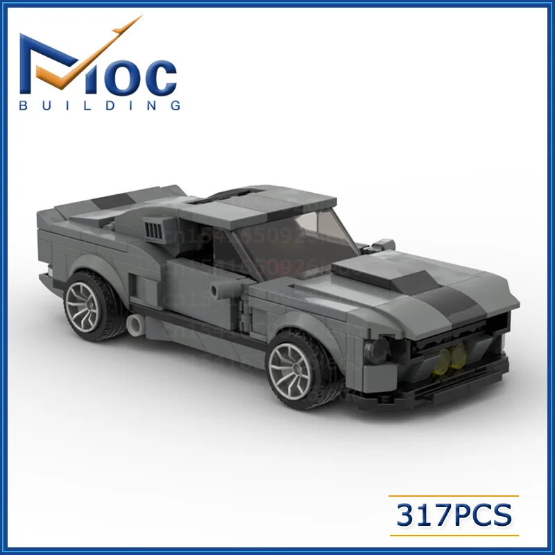 Creative Moc Small Particle Building Blocks Gt500 Racing Trailer Diy Assembled Model Desktop Ornaments Children's Toys