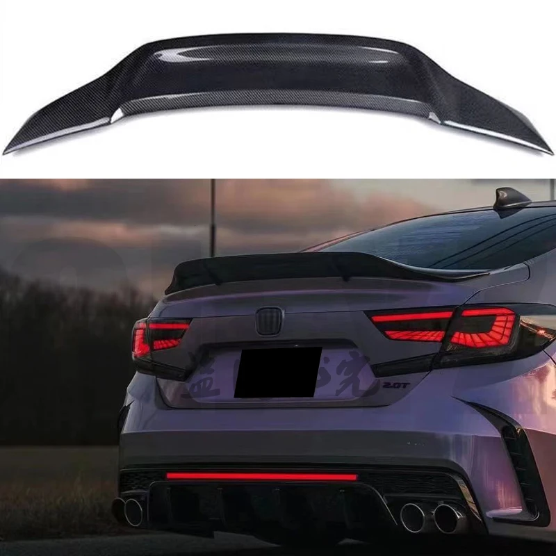 For Honda Accord 10th Generation 2018 2019 2020 2021 2022 Forged Real Carbon Fiber Rear Trunk Lip Spoiler Wing Car Accessories