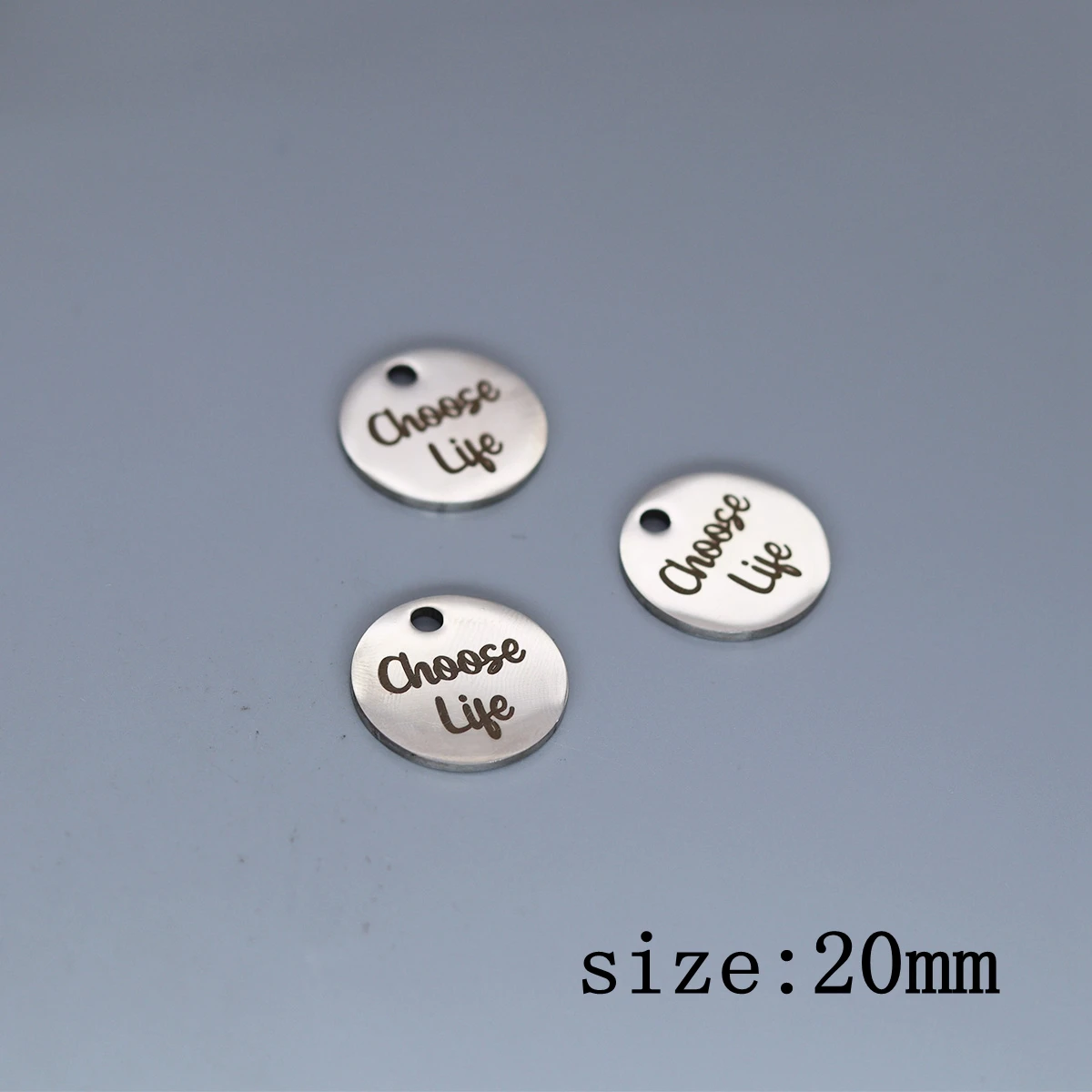 3Pcs Disc Choose Life Letter Laser Craft Stainless Steel Pendants Charms For Jewelry Making Bransoletki Naszyjnik Brelok Materiały eksploatacyjne