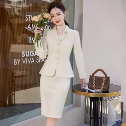 High Quality Fabric OL Styles Dress Suits for Women Business Work Wear Blazers with Tops and Dress Ladies Professional S-5XL