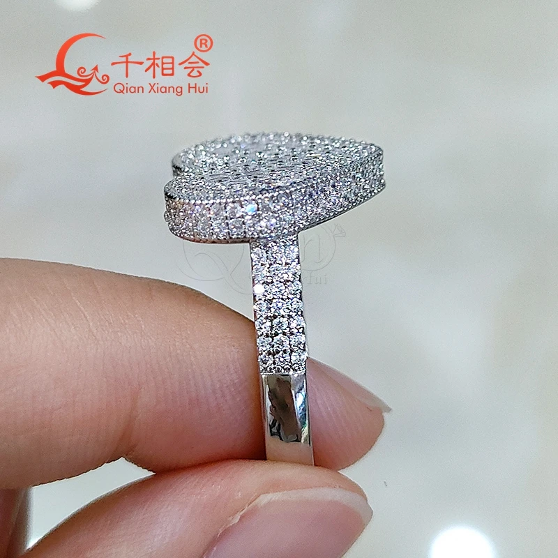 Imagem -03 - Anel Baguette de Prata Esterlina 925 para Homens e Mulheres Moissanite Hip Hop Diamonds Fine Jewelry Presente Masculino 15.5x19 mm