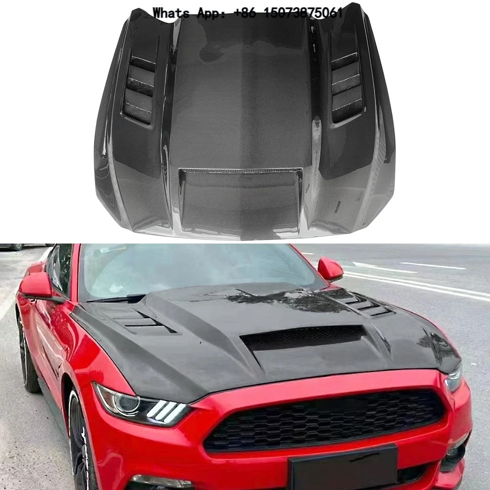 Carbon Fiber TF Style Engine Cover for Fo-rd Mu-stang 2015-2017 Years Hood