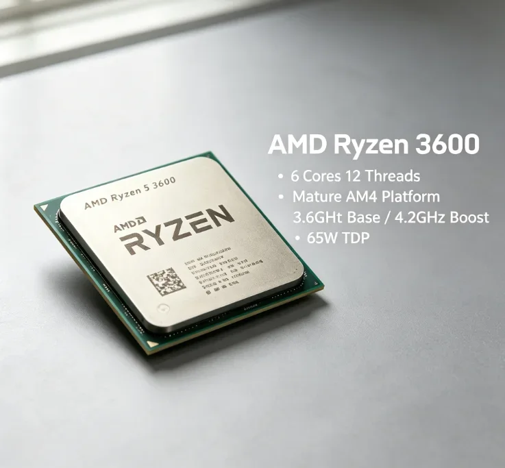 Budget AMD R5 3600 Tray CPU 6 Core 12 Thread 3.6GHz Support DDR4 PCIe 4.0 Unlocked No Box Tray