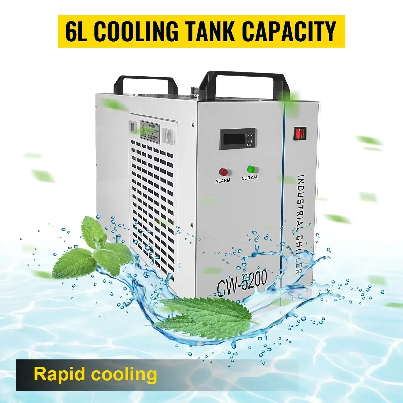 SIHAO CW3000 CW5000 CW5200 مبرد المياه الصناعية لآلة قطع النقش CO2 تبريد 40 واط 50 واط 60 واط 80 واط أنبوب الليزر