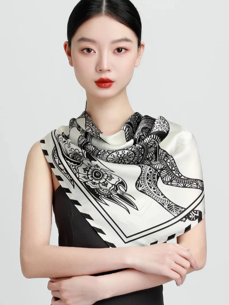 foulard-carre-en-soie-100-soie-imprimee-pour-femme-chale-Elegant-haut-de-gamme-accessoire-de-mode-decontracte-d'Ete