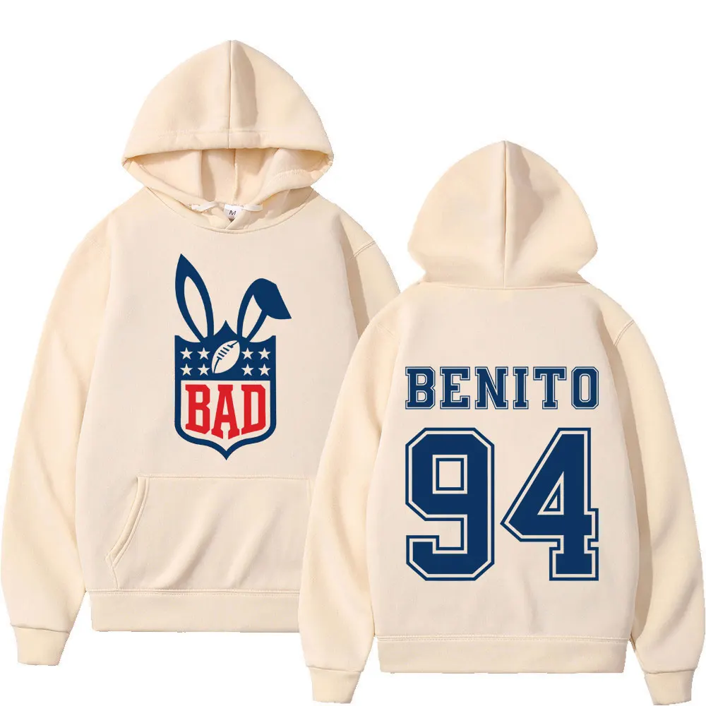 

Худи с принтом Bad Bunny для тура Super Bowl 2026, унисекс, в стиле хип-хоп, повседневная толстовка с длинными рукавами, высококачественный модный спортивный топ