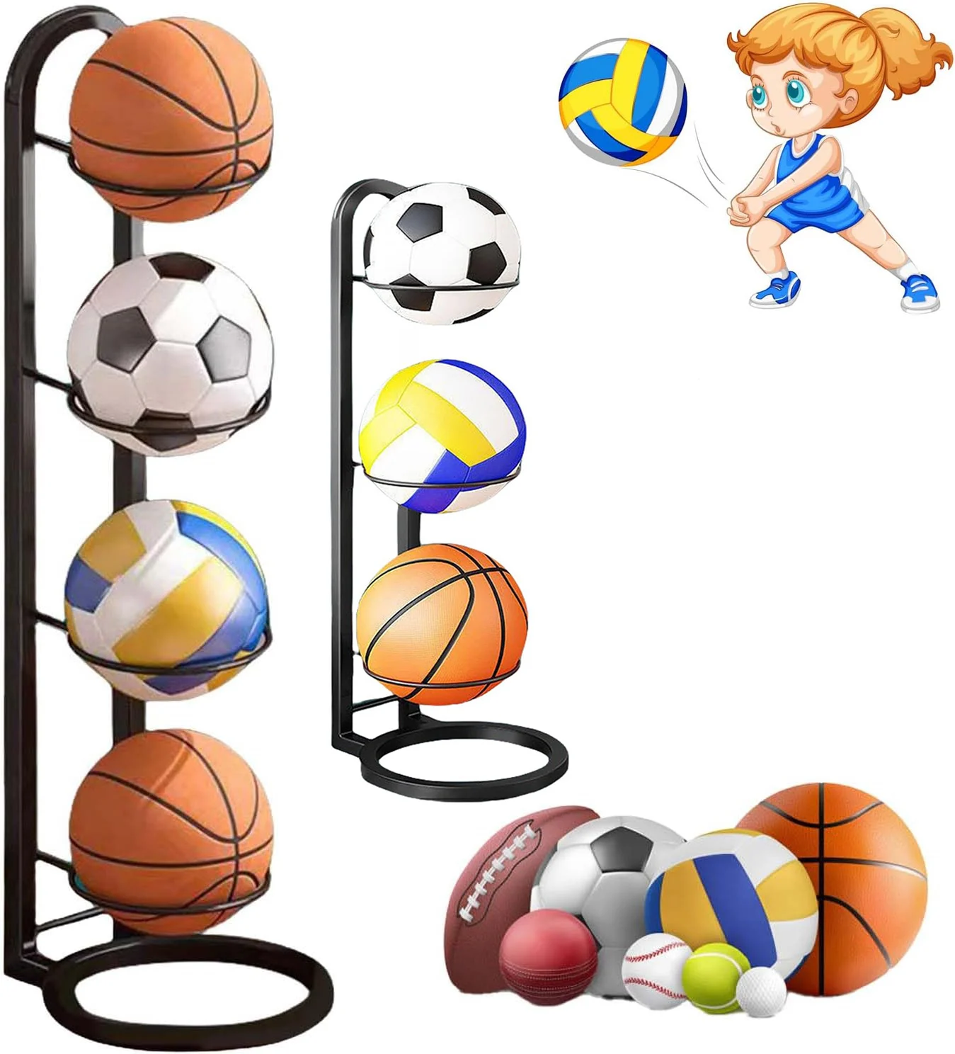 Indoor Children Basketball Storage Rack Put Ball Football Storage Basket Placed Rack Kindergarten Volleyball Stand Holder Space 