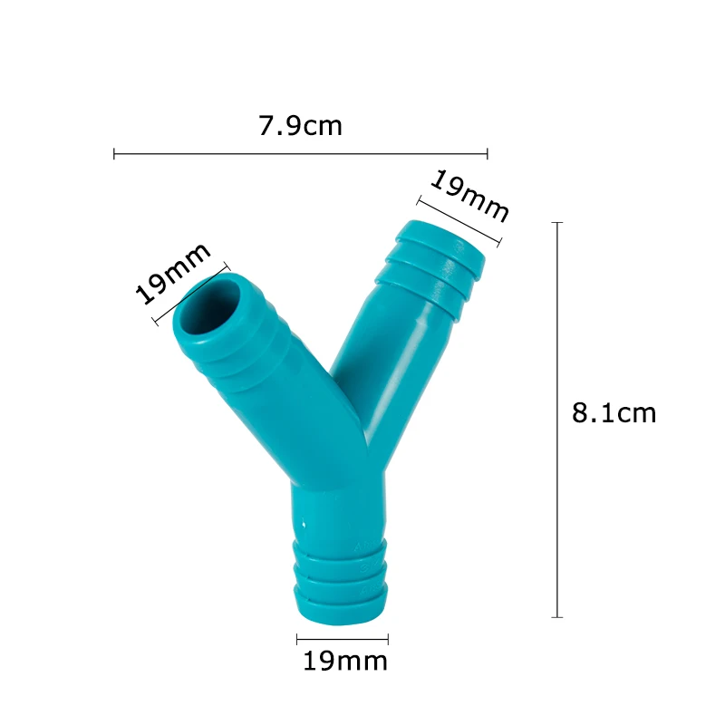 Ajuste en Y de 3 vías de 3/4 pulgadas, se adapta a manguera de ID de 3/4 pulgadas, ajuste de púas de 3 vías Y 3/4 pulgadas, ajuste de púas de 1 1/8