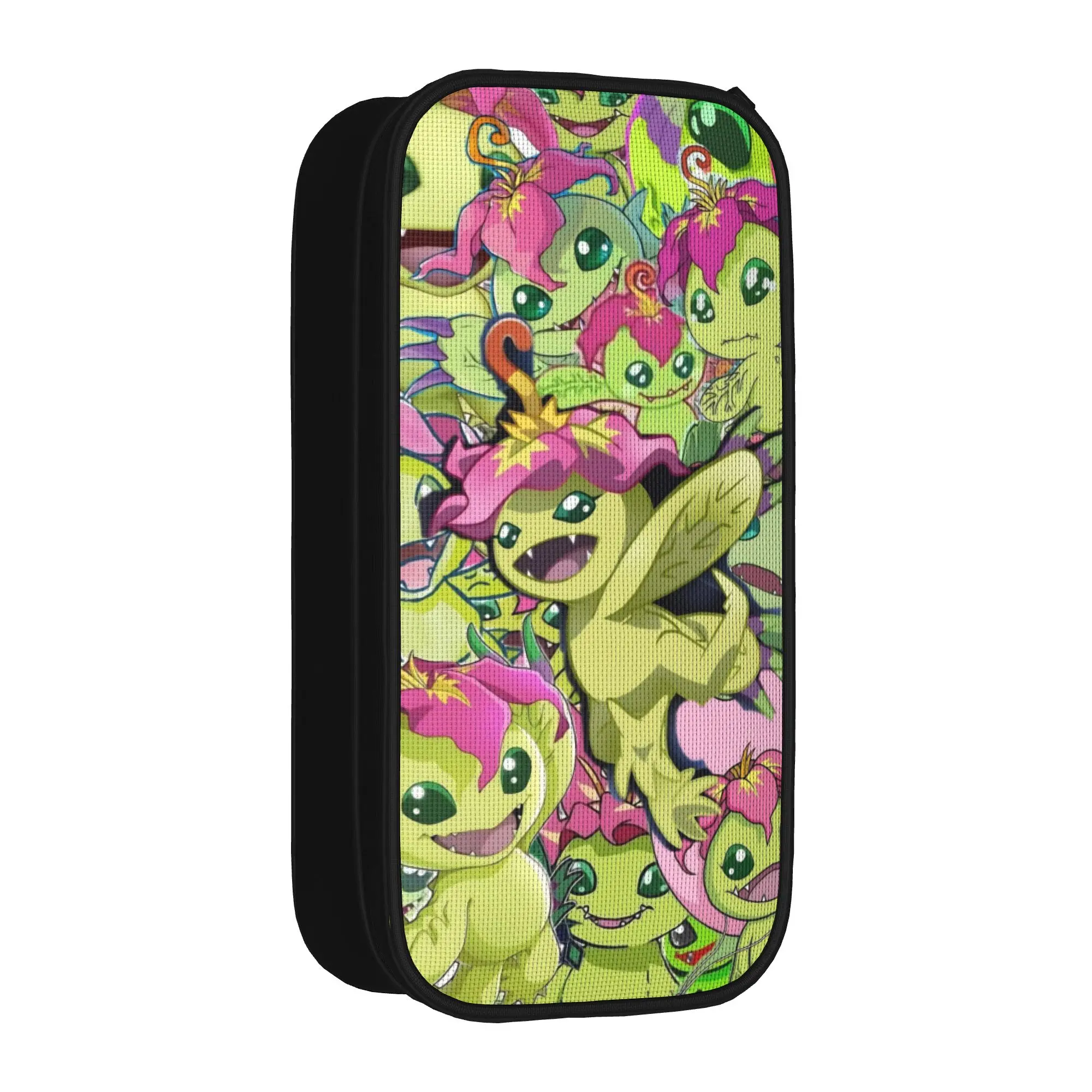 Palmon Digimons Cartoon Pencil Case Fashion   Pen Holder Bags Girl Boy Large Storage Students School Gifts Pencil Box