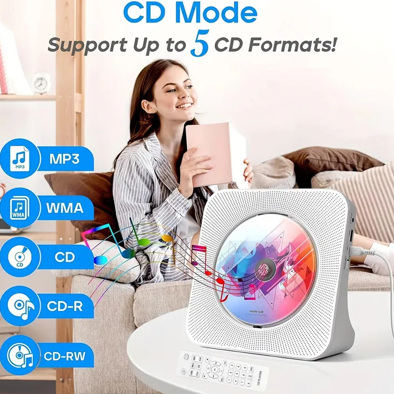 

Hi-Fi колонка с Bluetooth, CD-плеер, FM-радио, USB-плеер, с пультом ДУ, функцией A-B повторения, поддержкой разъема для наушников