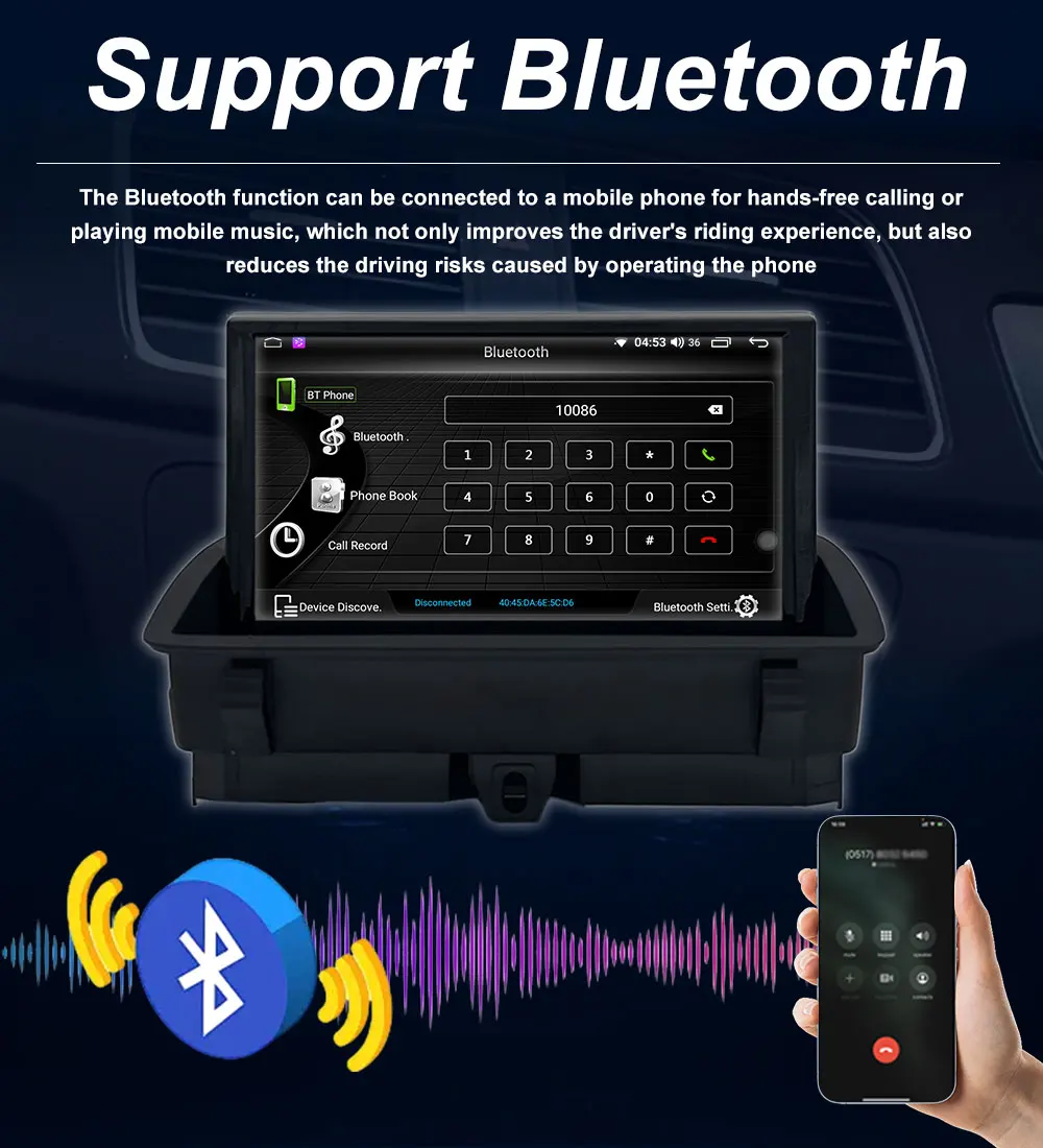 Für Audi Q3 2011 - 2018 Android 15 System BT GPS 4G WiFi 8 Zoll Auto Multimedia Video Radio Player Touchscreen Audio DSP Stereo – Detail 12