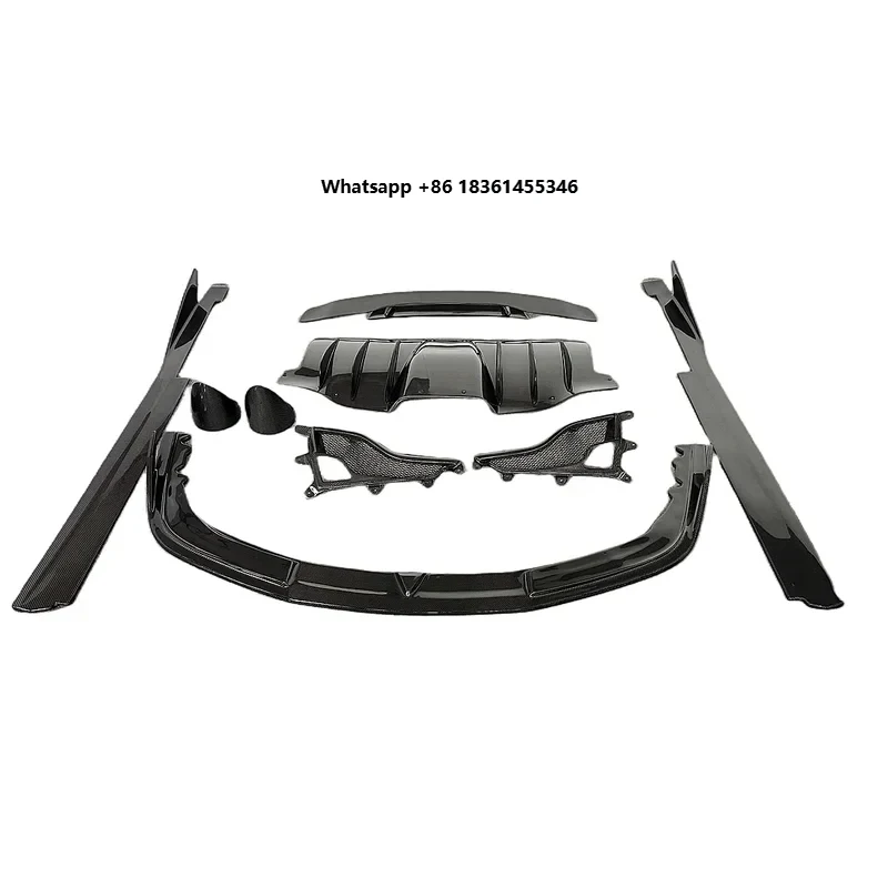 

For 458 Car Bumpers Exhaust Vehicle Accessories 3K Carbon Glossy Vors Style Body Kit
