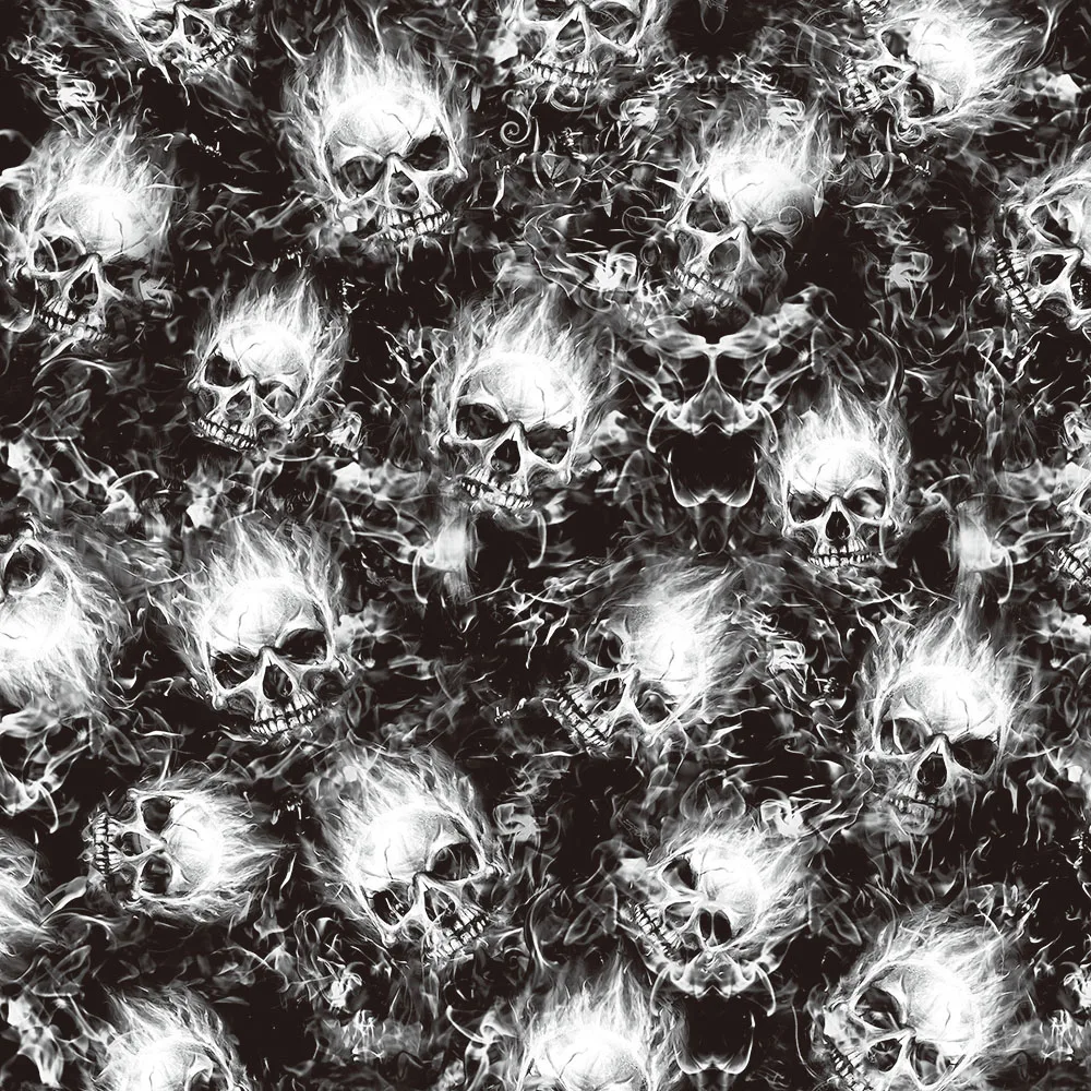 Hydrographics Width 100CM Water Transfer Printing Film Flame Skull Pattern Hydro Dip Print Film