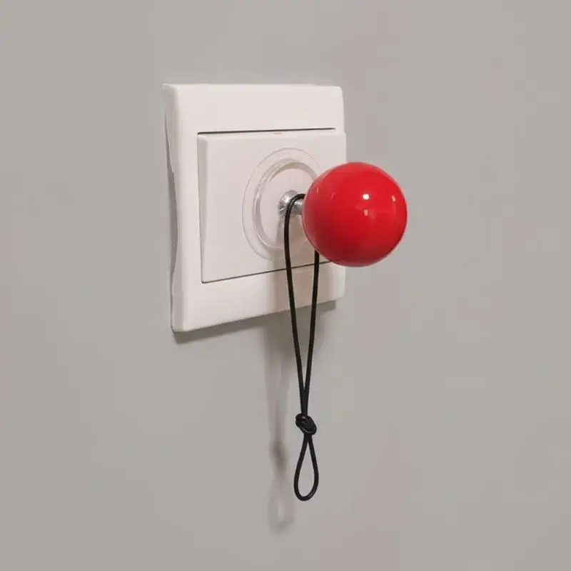 2Pcs Creative Joystick Ball Switch Sticker Red Ball Wall Stickers Switch Decoration Small Ornament