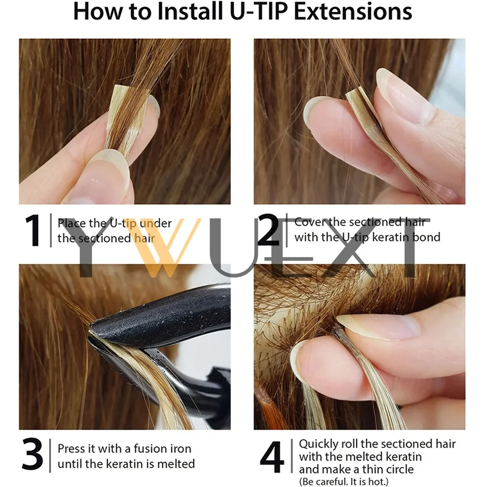 Straight U Tip Human Hair Extensions 12-20 inch Machine Remy Fusion Hair 50pcs/pack 30g Lightweight Keratin Hair