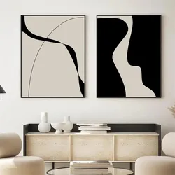 Minimalist Black and White Print Nordic Poster Abstract Canvas Painting for Living Room Wall Art Pictures Home Decor Aesthetic