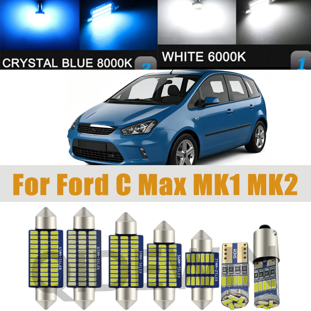 Acessórios para Ford C Max MK1 MK2 Cmax Bmax Smax B S Max 2004 2006 2007 2008 2011 2015 2016 2018 2021 Luz LED Interna do Carro