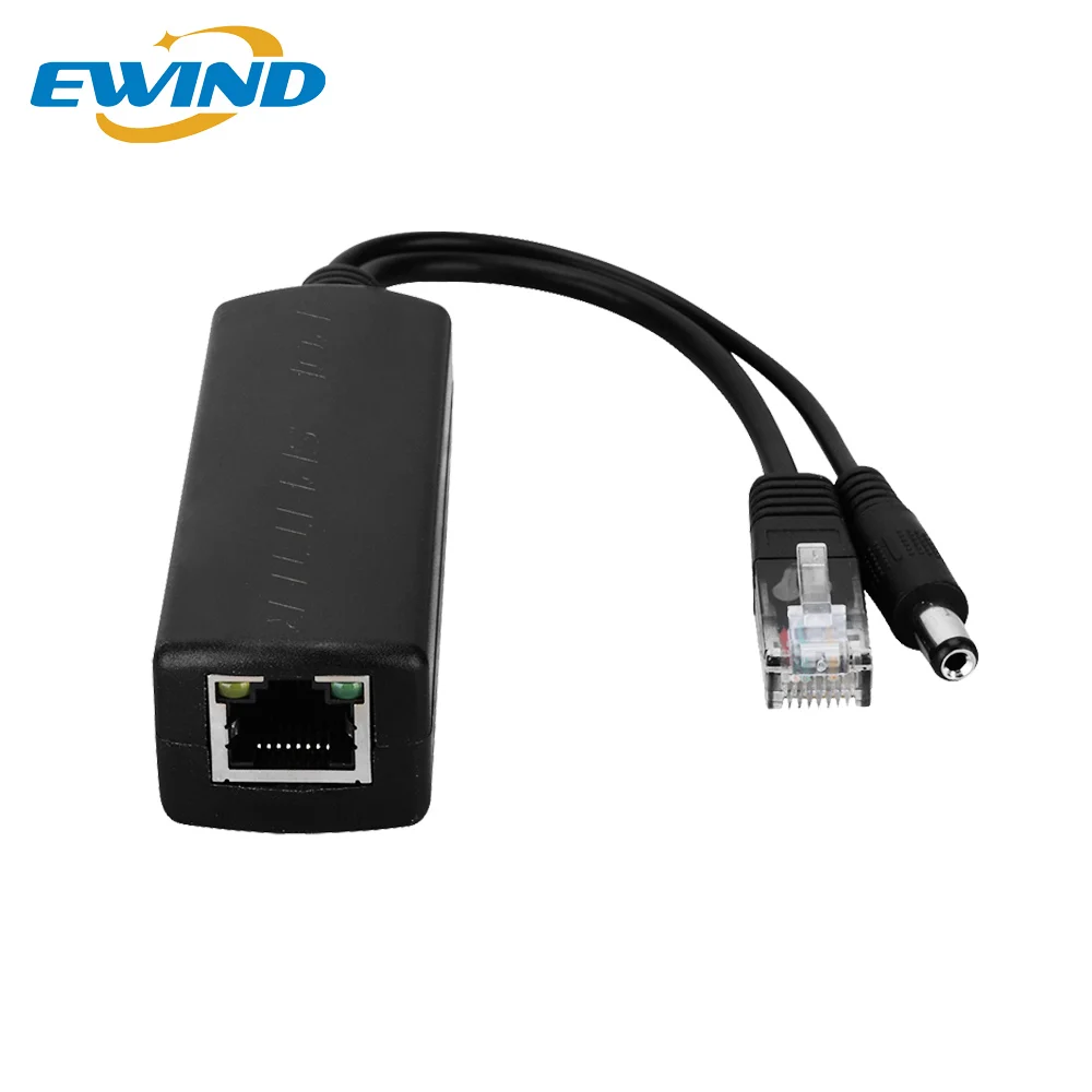 EWIND POE Splitter 10/100M IEEE802.3af/at PoE Input Voltage 44-57V Output DC 12V 2A for IP Camera Wireless AP or Non-POE Device