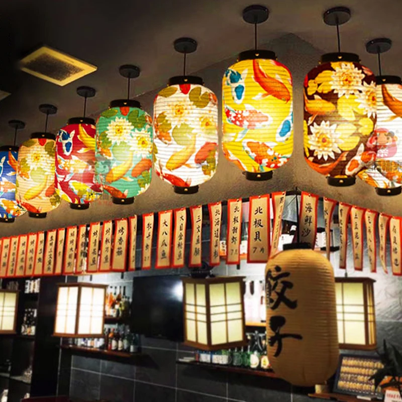 

Japanese Waterproof Cloth Lanterns Koi Fish Lantern Mid-Autumn Festival Decor Lanterns Cuisine Sushi Izakaya Advertising Sign