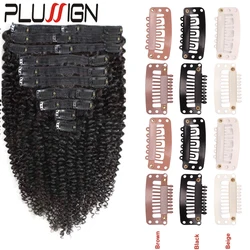 10Pcs 32Mm Hair Clips U-Shape Metal Clips For Hair Extensions 9-Teeth Wig Clip For Women Wig Accessories Black Brown Beige