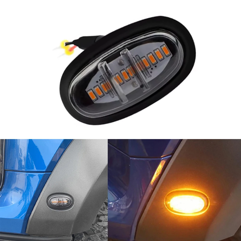 4Pcs Car Front Grille Lamp Fender LED Signal Light Eagle Eye Hood Signal Lamp for Ford F-150 Raptor 2017-2019