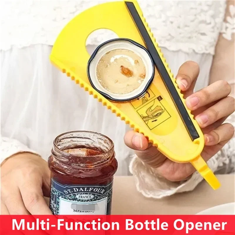 1PCS Jar Opener, 5 in 1 Multi Function Can Opener Bottle Opener Kit with Silicone Handle Easy to Use for Children, Elderly