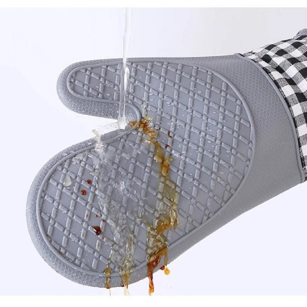 قفازات فرن من السيليكون - قفازات مطبخ ناعمة ومريحة وخفيفة الوزن لسهولة التنظيف - مثالية للخبز والطهي #6