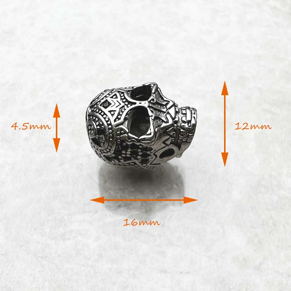 Beads Black Skull King Summer New 925 Sterling Silver Punk Charm Jewelry Accessories Gift For Women & Men