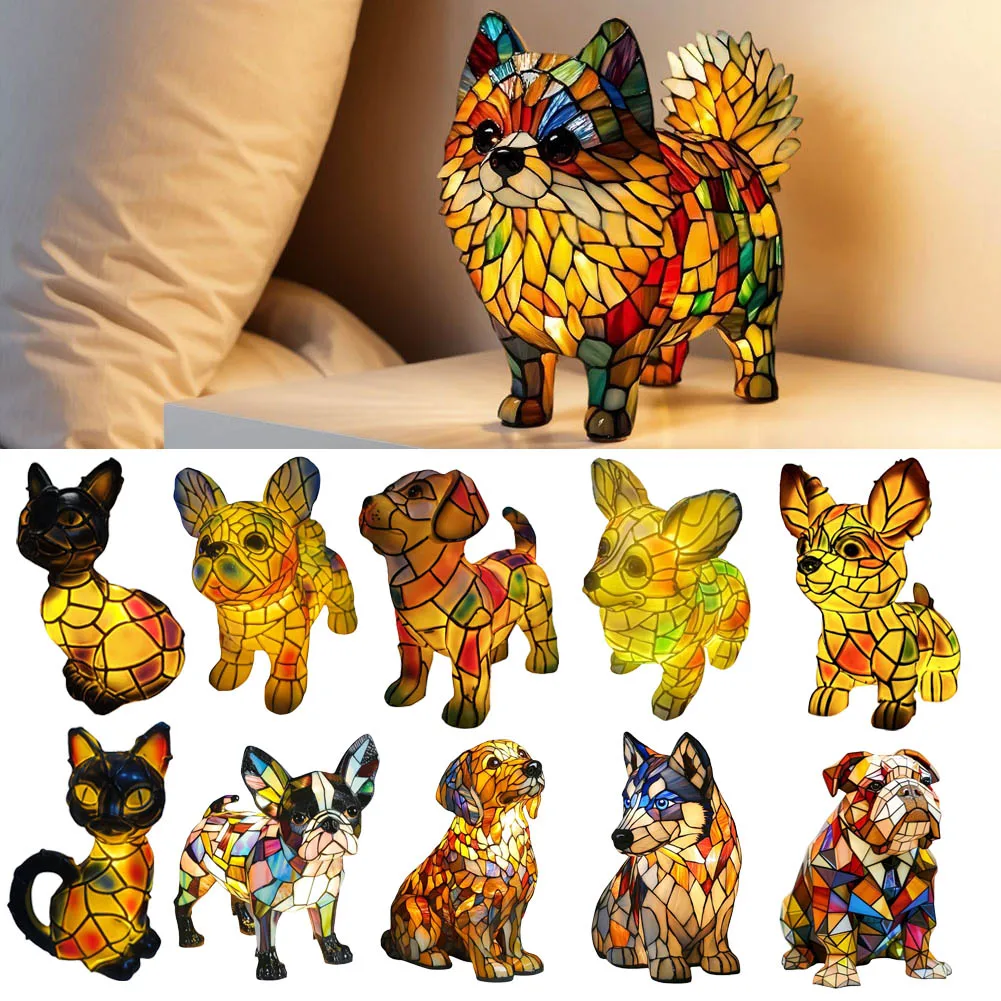 

Прикроватная лампа из смолы с животными, светодиодная настольная лампа, милая прикроватная лампа для гостиной и спальни