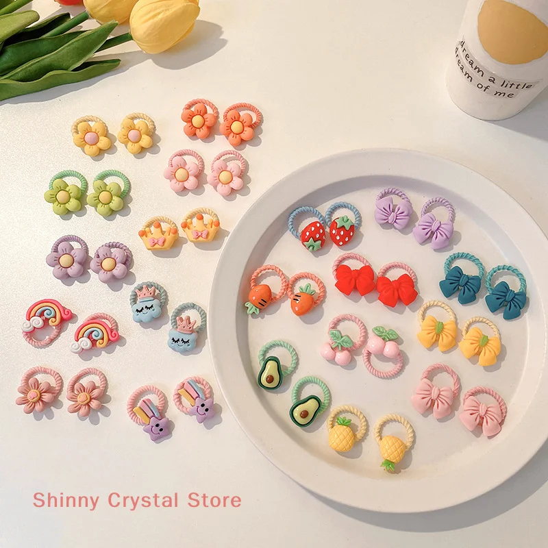 

10Pcs/Set New Cute Cartoon Headbands Girls Elastic Hair Bands Hair Accessories For Kids Scrunchies Headwear Ornaments Gift