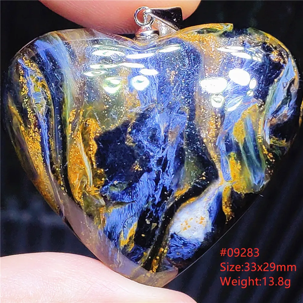 Natural Blue Pietersite Pendant Chatoyant Women Men Namibia Cat Eye Yellow Fire Pietersite Jewelry AAAAAA