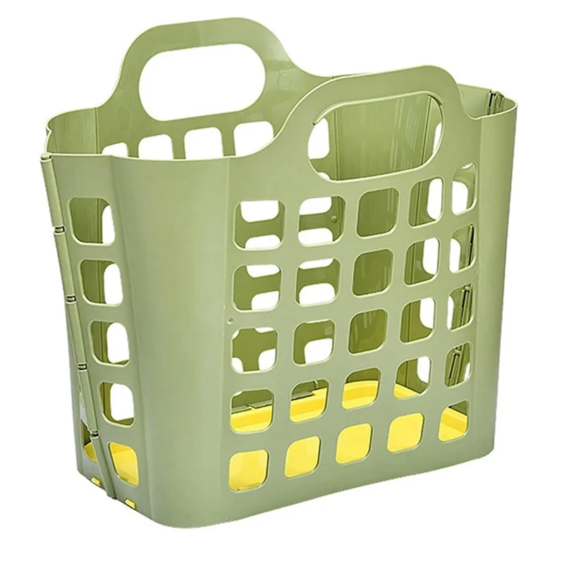 AB11-Cesta de almacenamiento plegable de plástico, cesta de lavandería de plástico plegable, cesta de almacenamiento