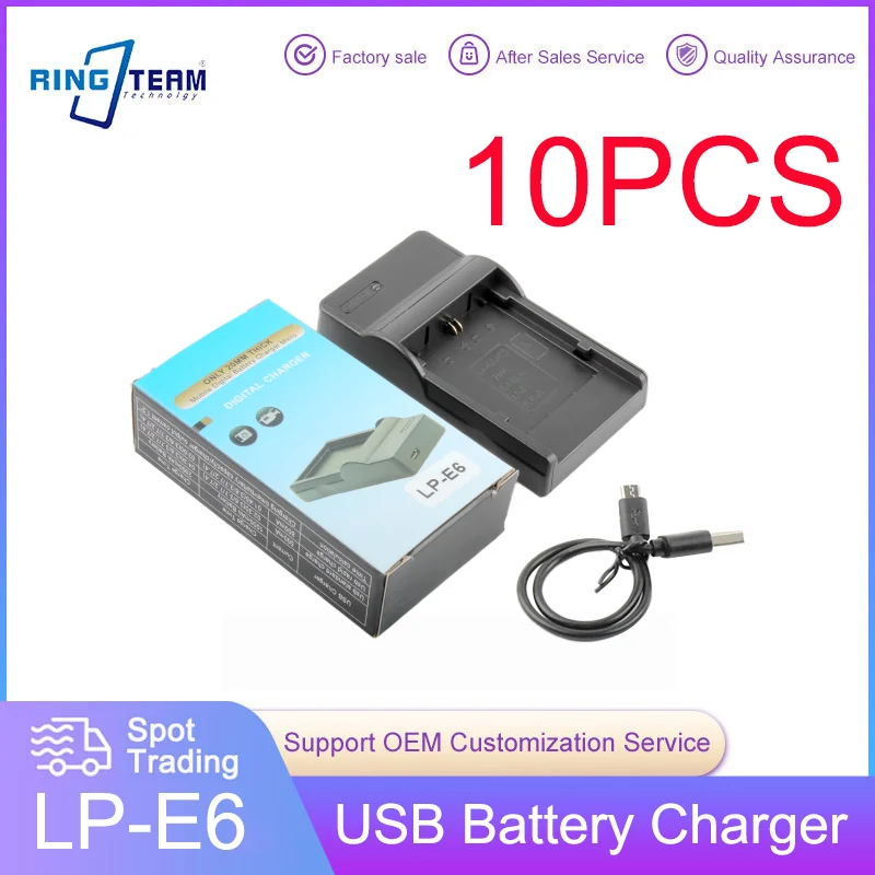 10 teile/lose LP-E6 LP-E6N batterie usb ladegerät für canon eos 6d 7d 5d mark ii iii iv 5d 60d 60da 70d 80d 90d 5d r5 r6 xc10 xc15
