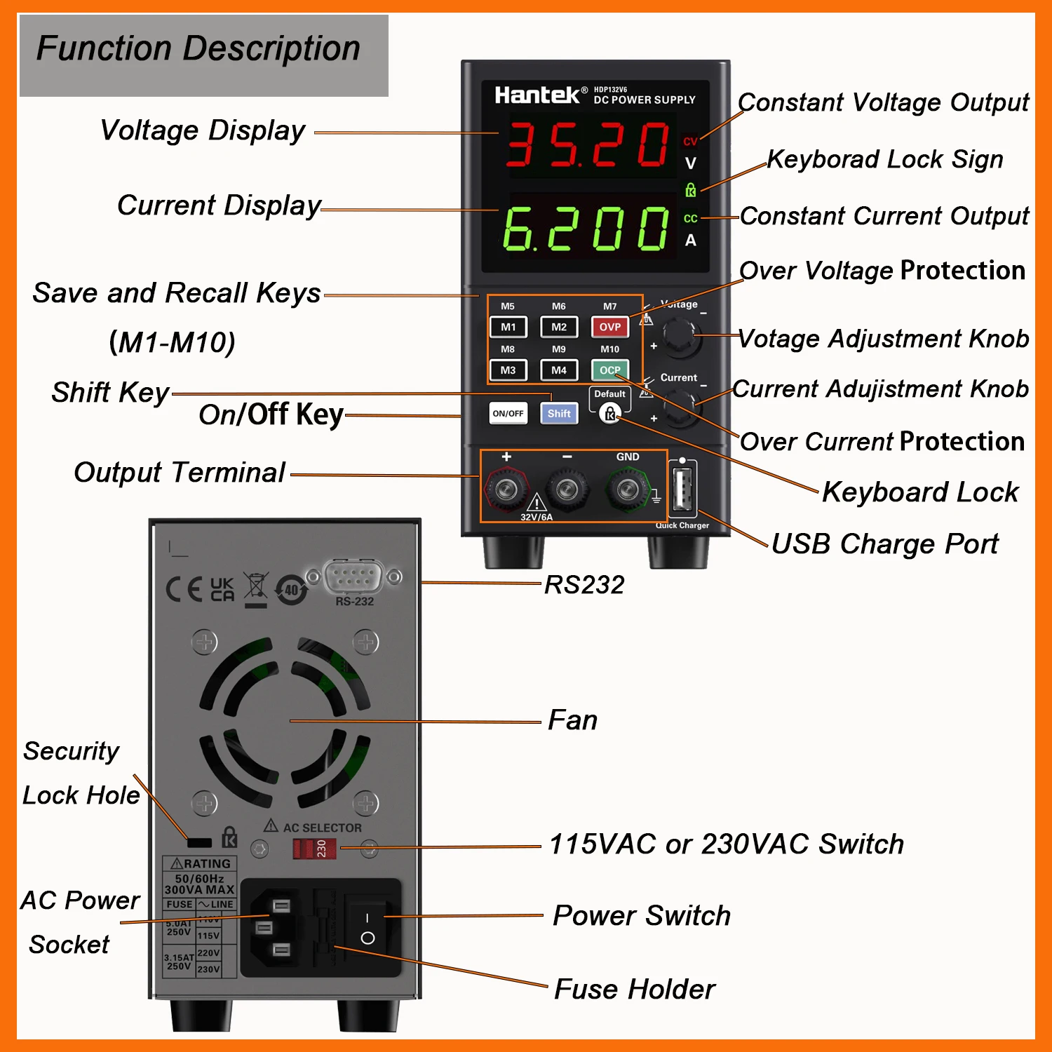 HDP135V6A Programmierbare DC Netzteil Low Ripple Low Noise Digital Lab Bench Power Quelle Stabilisierte Spannung Regler