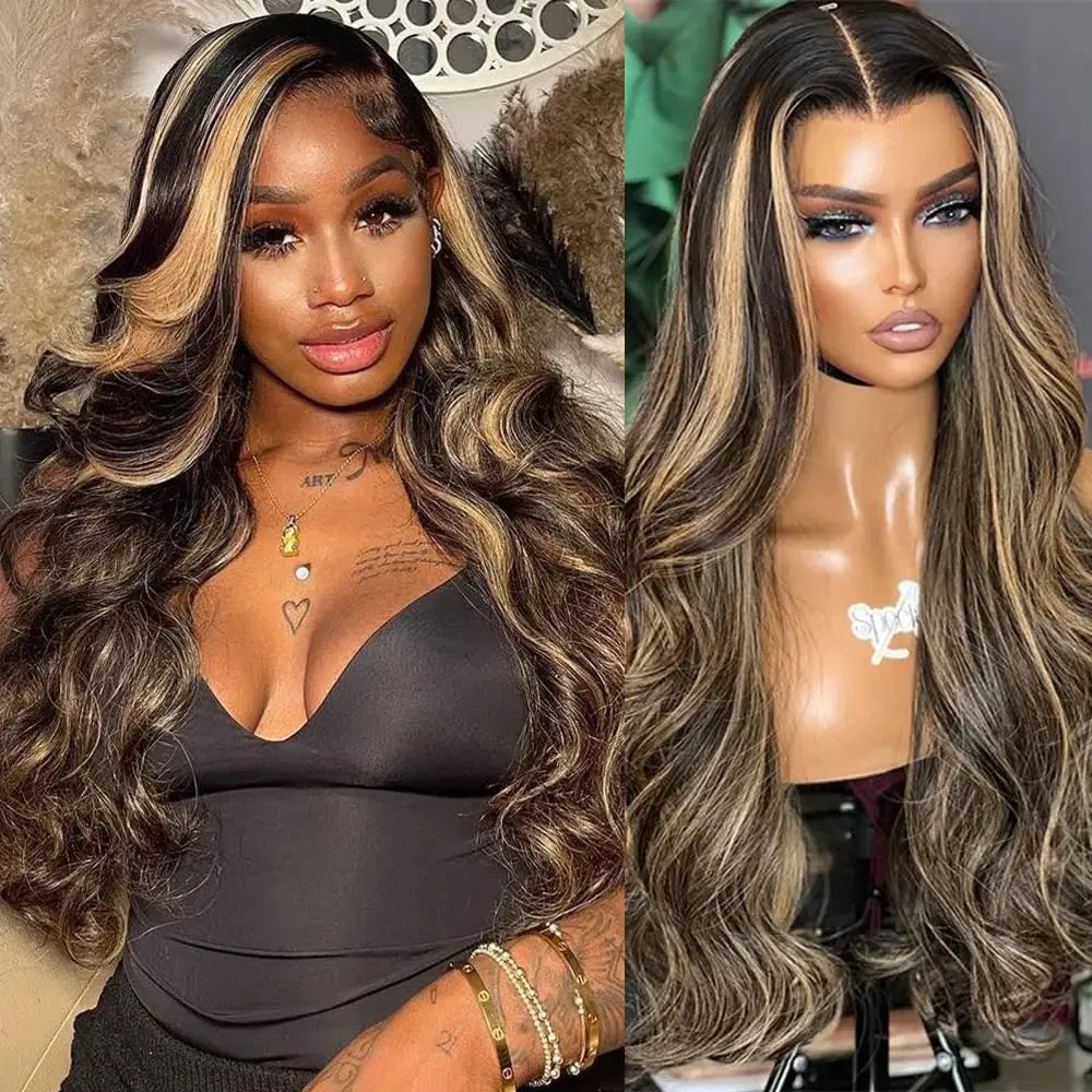 

4/27 Highlight 13x4 Body Wave Hd Lace Front Wig Brazilian Honey Blonde 7×5 Transparent Lace Frontal Wigs For Women Human Hair