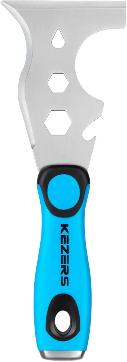 

13-in-1 Stainless Steel Putty Knife Scraper, Paint Tool with Hammer End, Multi-Use for Scraping & Caulk Removal