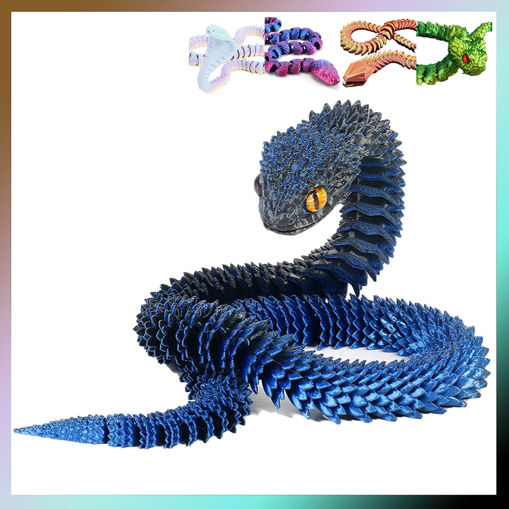 Giocattoli stampati in 3D Serpenti Figure Modello Multi-giunto Ornamento mobile Decorativo Desktop Creatività Novità Regali per bambini Giocattolo luminoso