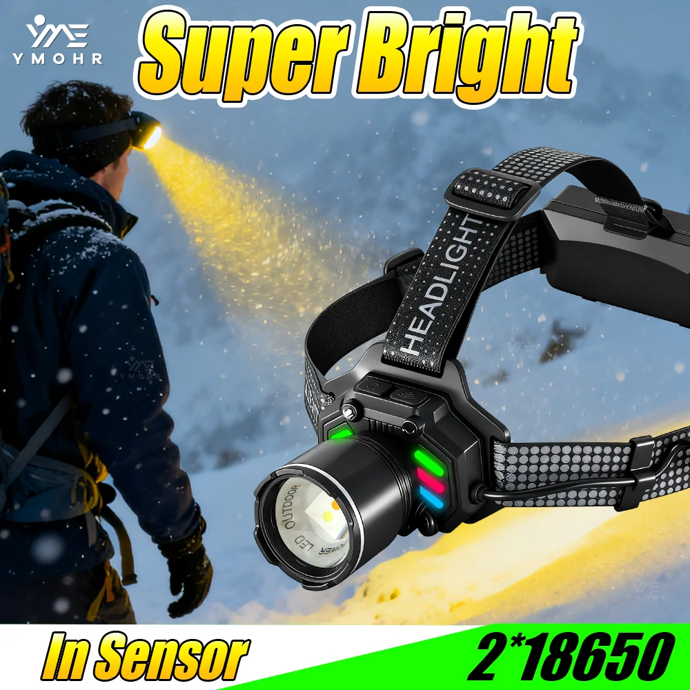 

Налобный фонарь для пешего туризма со съемной батареей 18650, налобный фонарь IPX4, водонепроницаемый для альпинизма, треккинга, кемпинга, фара