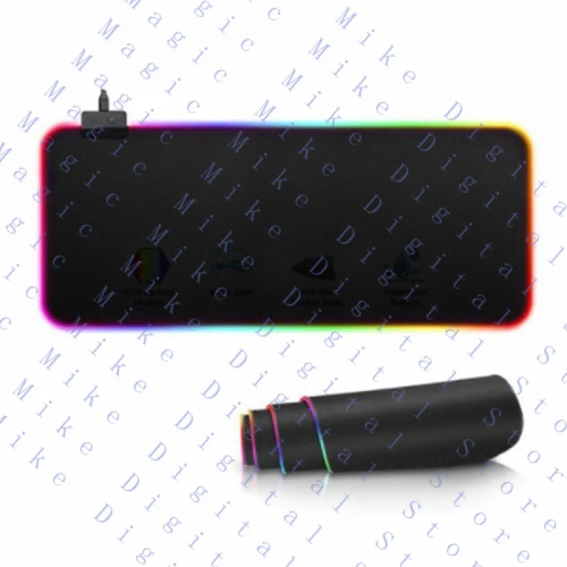 

UU 1Pc LED Gaming Mouse Pad Large RGB Extended Mousepad Keyboard Desk Anti-slip Mat